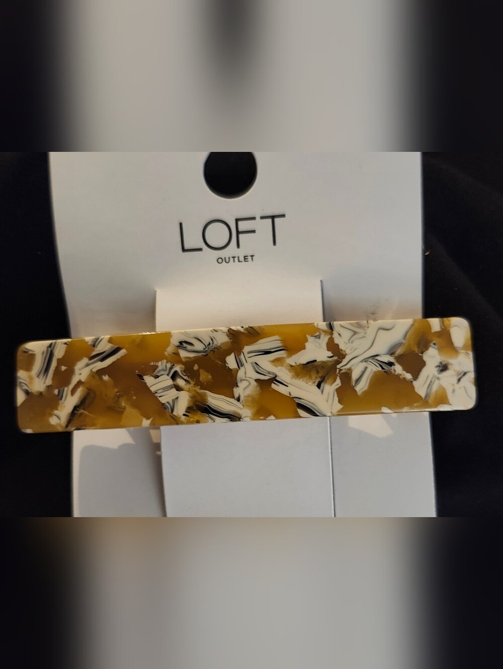 LOFT Marbled Mustard and Cream Hair Barrette